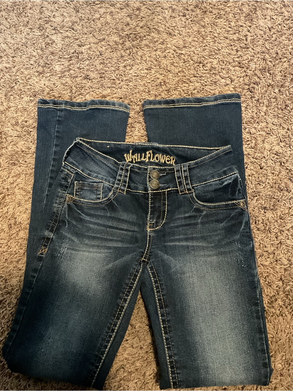 Wallflower Women's Dark Indigo Bootcut Jeans